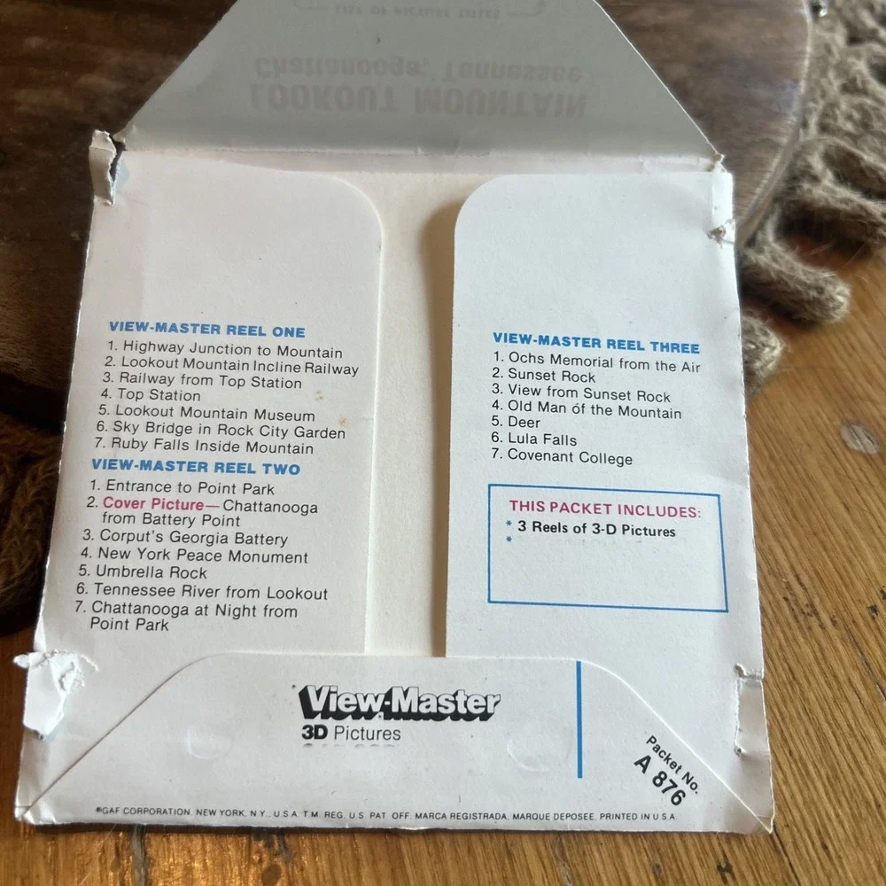 View-Master Vintage 3-Reel Set - Lookout Mountain Tennessee in Package